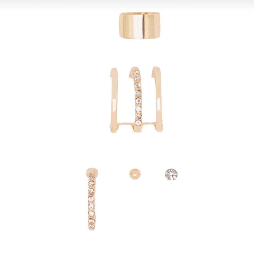 Rhinestone decor ear clip set. - Picture 2 of 2